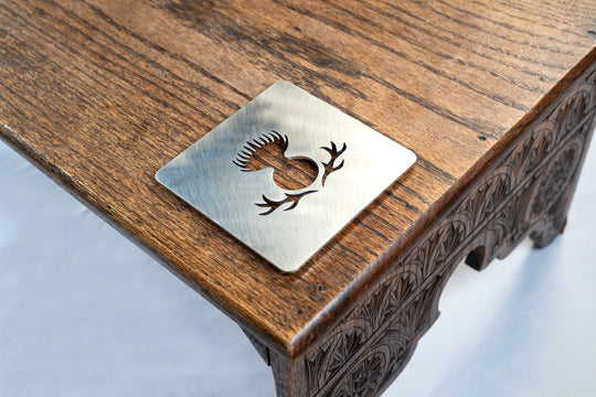 Thistle metal coaster