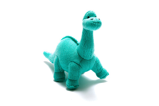 Knitted Ice Blue Diplodocus - Medium